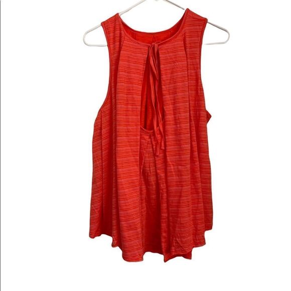 FREE PEOPLE Turn it up Stripes High Low Tank Top In Scarlet.Size S - Picture 6 of 15
